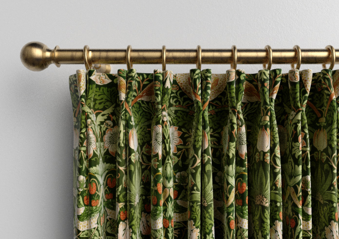 William Morris At Home Strawberry Thief Velvet, Nettle - Made to Measure Curtains - Image 10